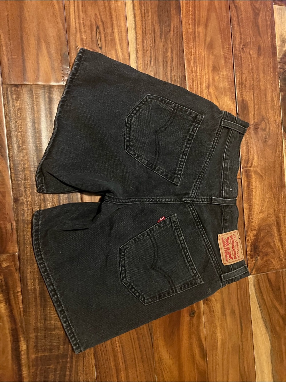 Levi's Black Denim Cutoff Mid-Waist Shorts